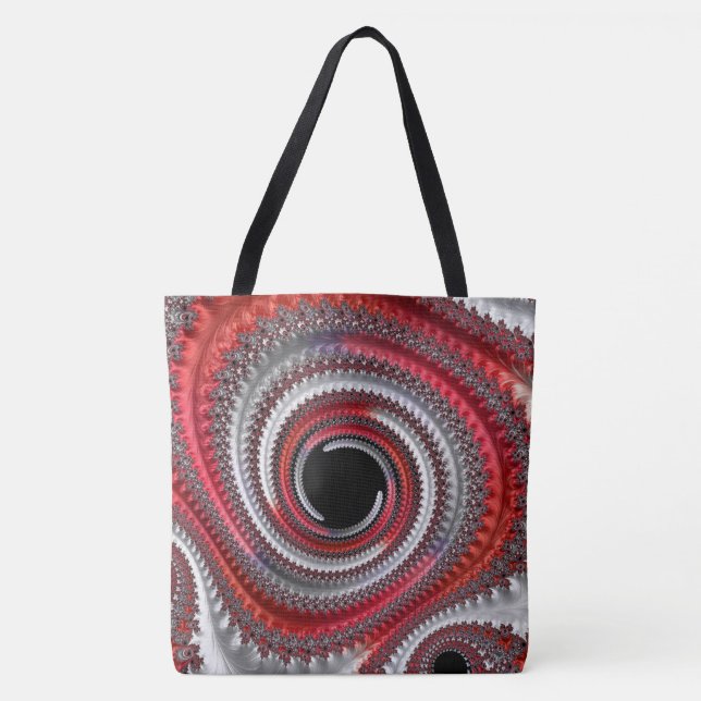 Tote Bag Fractale Abstraite de la spirale rouge (Devant)