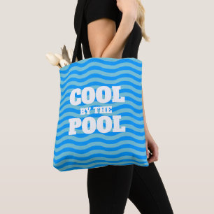 Tote Bag Frais au bord de la piscine eau bleue ligne ondulé