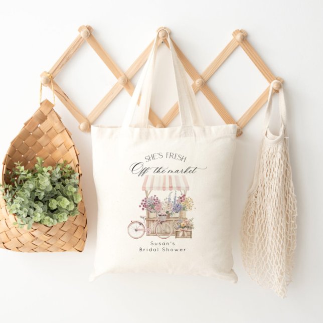 Tote Bag Frais débarqués du marché Fleur Cart Mariage Jour  (Créateur téléchargé)