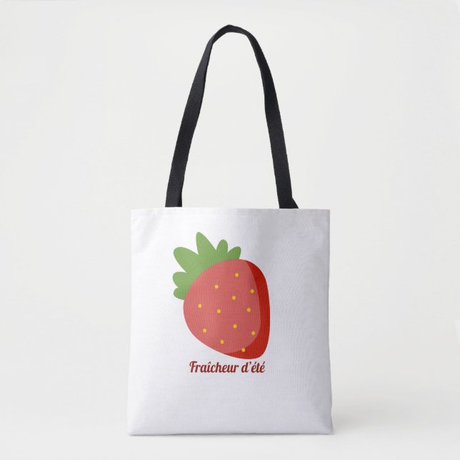 Tote Bag Fraise Fraîcheur d'été (Devant)