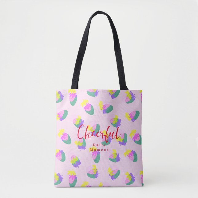 Tote Bag Fraise rose (Devant)