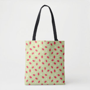 Tote Bag Fraises d'été (petite échelle) Vert