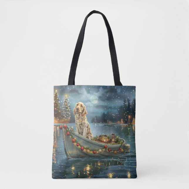 Tote Bag Français Setter Christmas Festive Voyage (Devant)