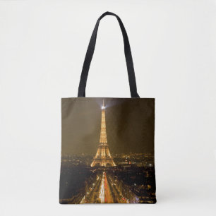 Tote Bag France, Paris. Vue nocturne de la Tour Eiffel