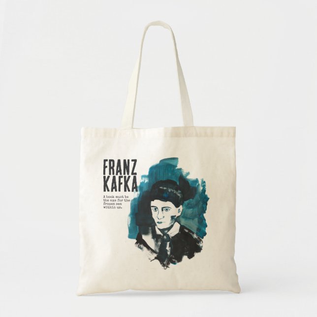 Tote Bag Franz Kafka Portrait avec texte personnalisé | Avo (Devant)