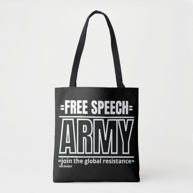 tote bag  "FREE SPEECH ARMY 2" (Front)