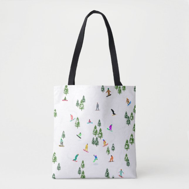 Tote Bag Freeride Snowboarder Illustration de snowboard (Devant)