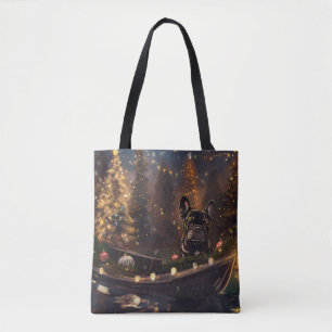 Tote Bag French Bulldog Christmas Festive Voyage