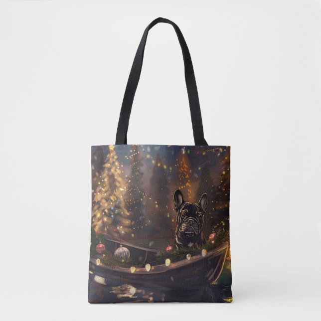 Tote Bag French Bulldog Christmas Festive Voyage (Devant)