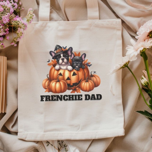 Tote Bag French Bulldog Dad Halloween Pumpkins (Créateur téléchargé)