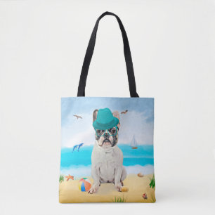 Tote Bag French Bulldog sur la plage