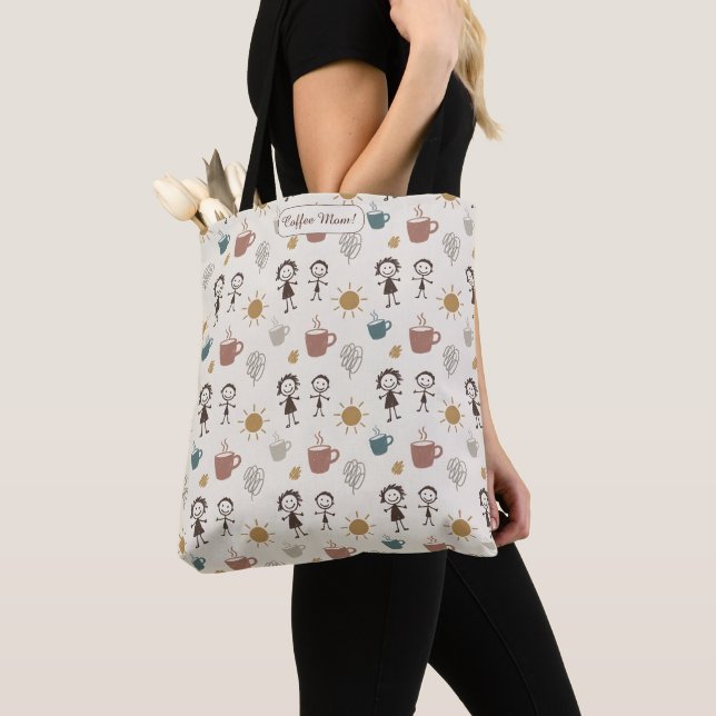 Tote Bag Frère Soeur Café Maman Personnalisé (De près)