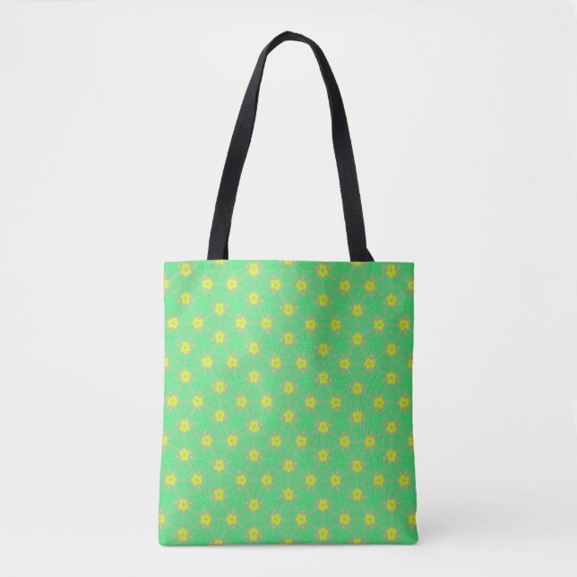 Tote Bag Fresh Green Daisy Pattern Tote (Devant)