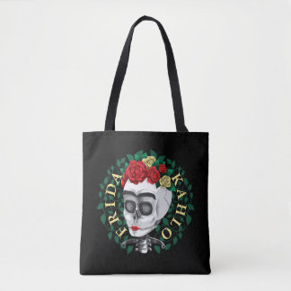 Tote Bag Frida Kahlo | Crâne avec couronne Rose