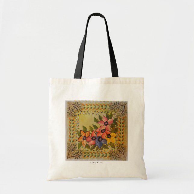 Tote Bag Frida Kahlo Flore Peinte (Devant)