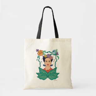 Tote Bag Frida Kahlo Graphisme du cadre floral