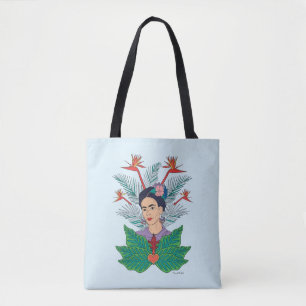 Tote Bag Frida Kahlo   Oiseaux de Paradis Floral Graphic