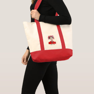 Tote Bag Frida Kahlo Red Original Faceless Liberty Woman