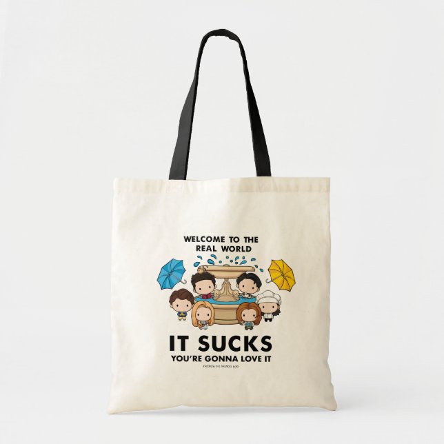 Tote Bag FRIENDS™| Bienvenue au Real World Chibi (Devant)