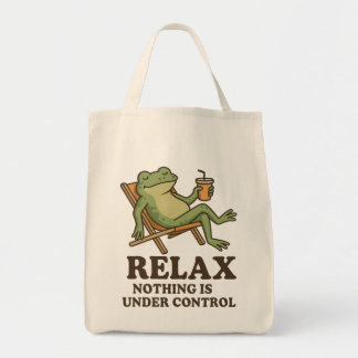 Tote Bag Frog Chill - "Relax, Rien N'Est Sous Contrôle
