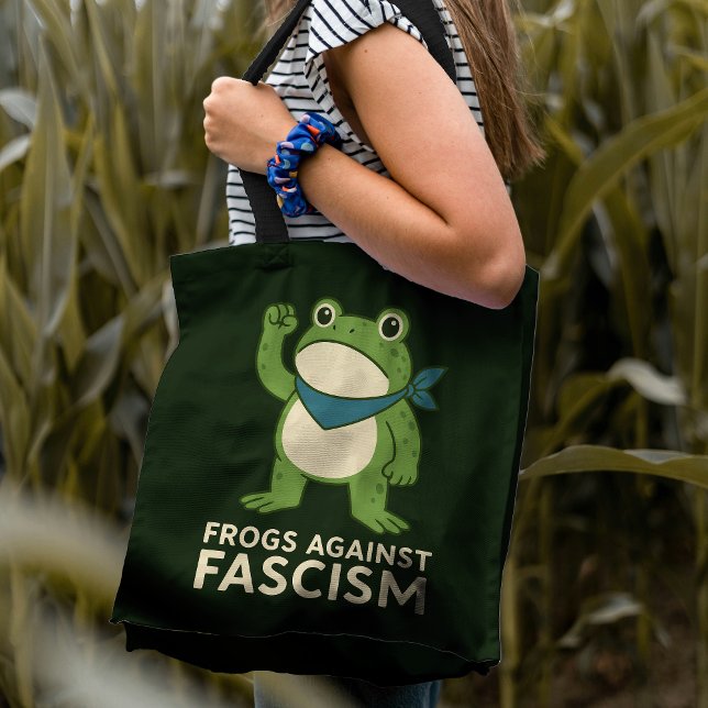 Tote Bag Frogs Against Fascism Portland Frog Protest (Créateur téléchargé)