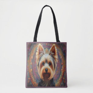 Tote Bag Frontière colorée du Yorkshire Terrier chien réali