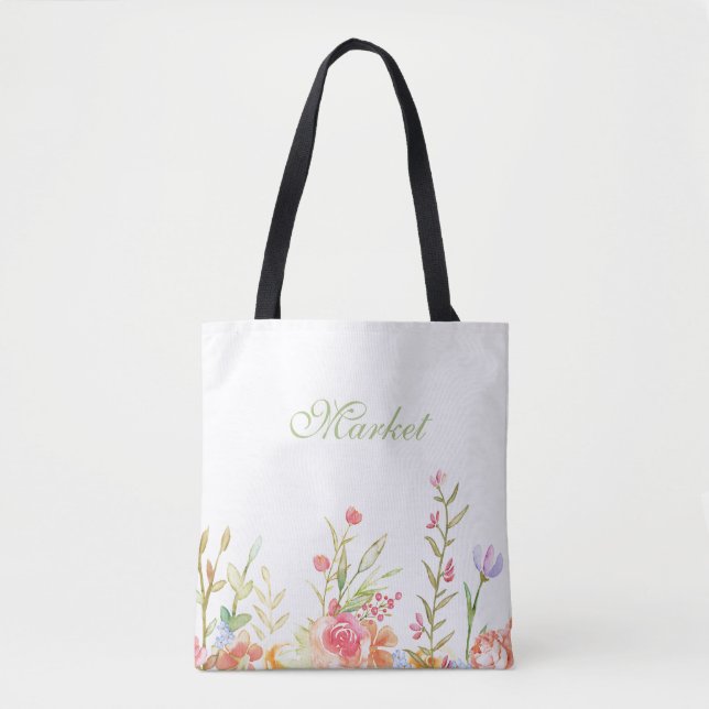 Tote Bag Frontière florale (Devant)
