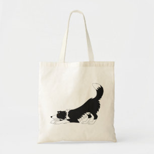 Tote Bag Frontière noire et blanche Collie Yoga