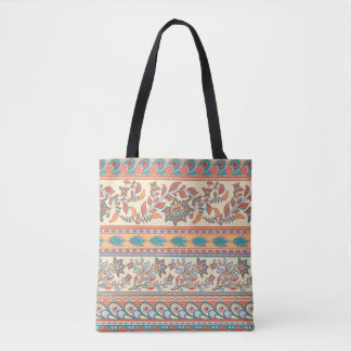 Tote Bag Frontières florales indiennes Motif sans joint