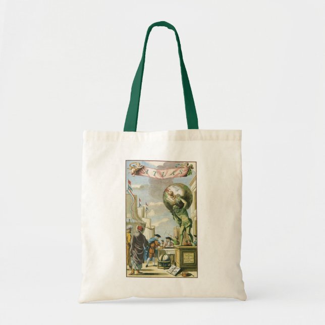 Tote Bag Frontispice d'atlas d'époque baroque Globe terrest (Devant)