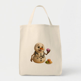 Tote Bag Frosty - Joli Snowman Doctor avec Macarons