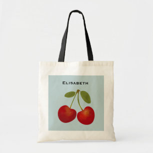 Tote Bag Fruit Cerises rouges Personnaliser le nom
