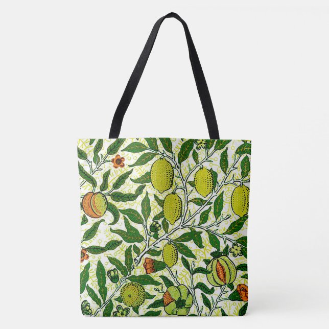 Tote Bag Fruit exotique de William Morris, jaune citron (Devant)