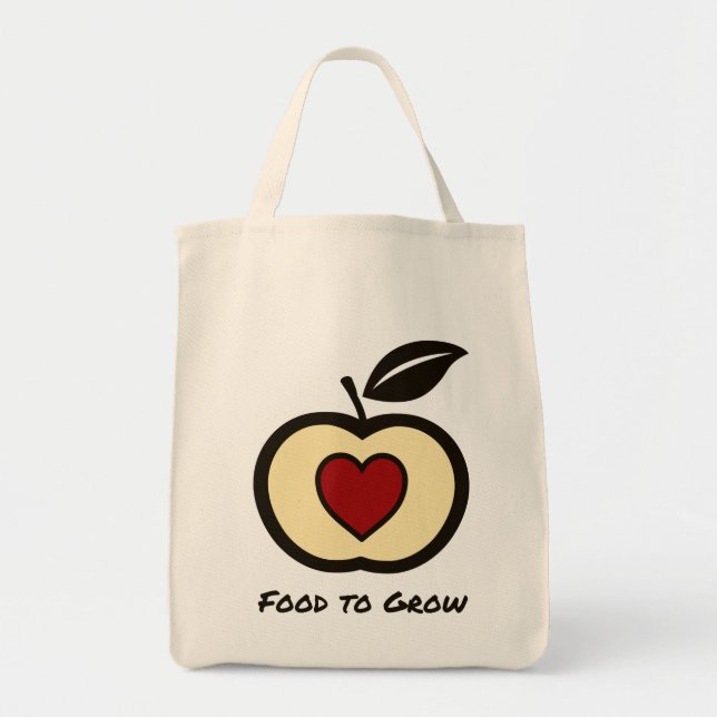 Tote Bag Fruit Shopping Nourriture à développer Logo, Budge (Devant)