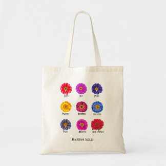 Tote Bag Fruitage of the spirit With Zinnias 