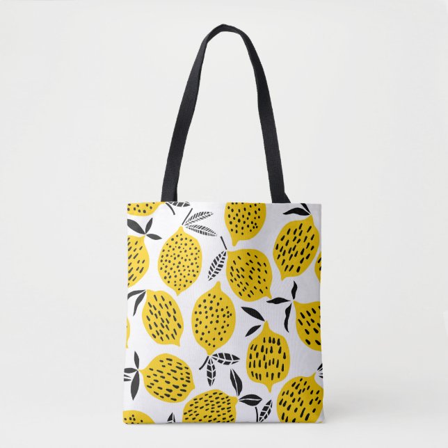 Tote Bag Fruits de citron : design vintage et transparent. (Devant)