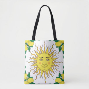 Tote Bag Fruits de citron tropicaux, Face Soleil.