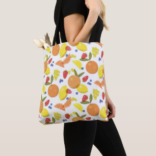 Tote Bag Fruits du marché des agriculteurs Risographe grung