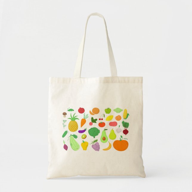 Tote Bag Fruits et légumes Fourre-tout (Devant)