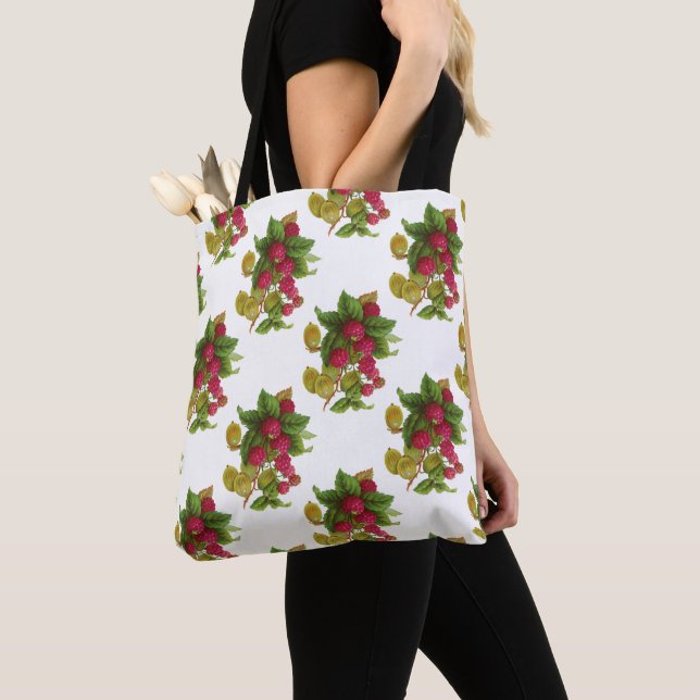 TOTE BAG FRUITS ROUGES / RASPBERRIES (De près)