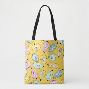 Tote Bag Fruits tropicaux : Motif d'impression dynamique