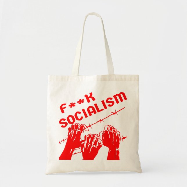 Tote Bag Fuc>| Socialisme Barb Wire #USAPatriotGraphics © (Devant)