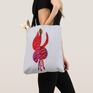 Tote Bag Fuchsia abstraite aquarelle florale