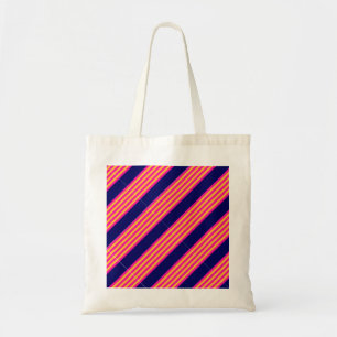 Tote Bag Fuchsia et rayures jaunes avec bleu marine