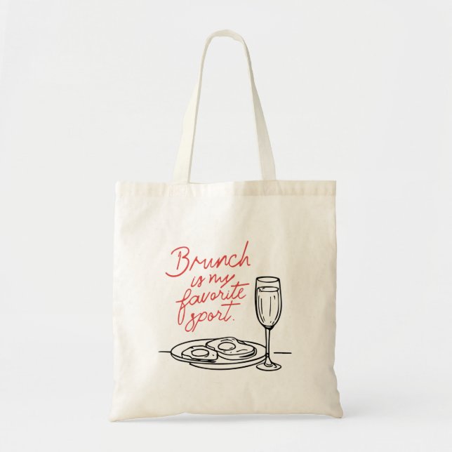 Tote Bag Fun Brunch Lovers Trendy Breakfast Doodle Quote (Devant)