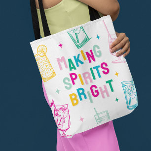 Tote Bag Fun Coloré Rendre les esprits brillants' Noël