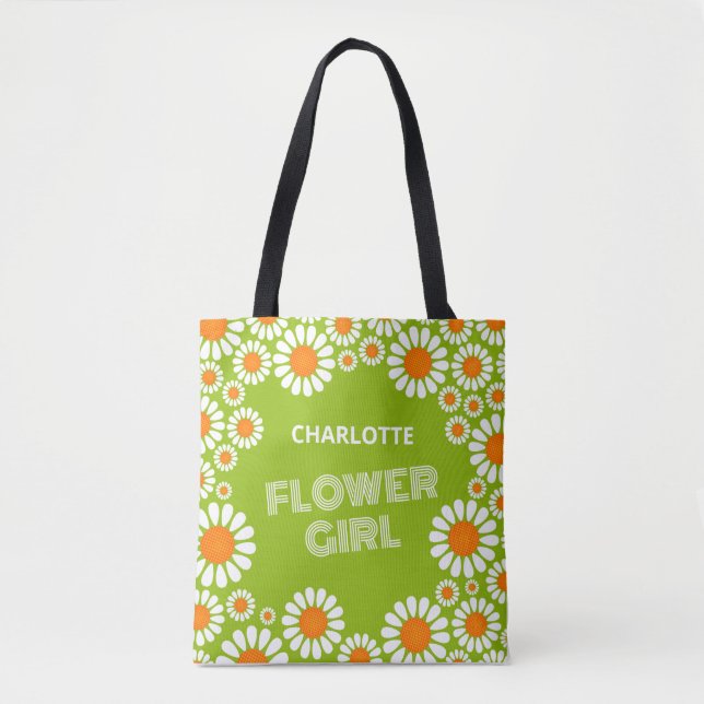 Tote Bag Fun Daisy Flower Girl Custom (Devant)