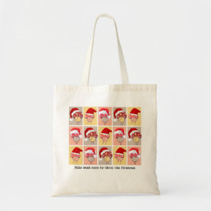 Tote Bag Fun FAIRE BEAUCOUP DE PLACE POUR CHRIST Christmas 