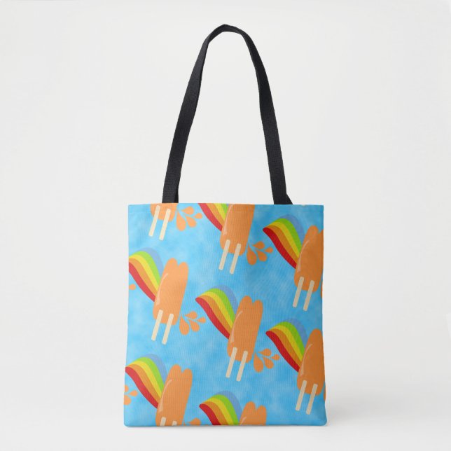 Tote Bag Fun Orange Froid Pops motif (Devant)