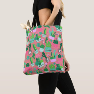 Tote Bag Fun Southwestern mignon fille rose Motif Cactus